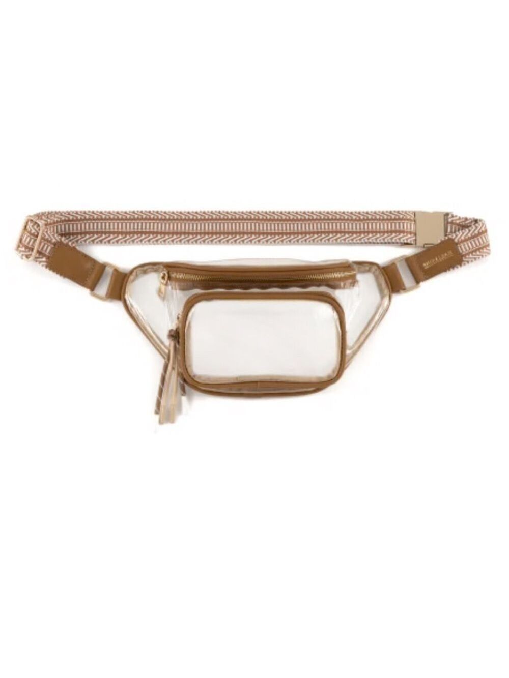 Shiraleah Tan & Clear Spectator Sling Festival Belt Bag